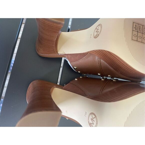 NWOB Michael Kors Jagger Studded Platform Mule Heel Sandal Brown Boho Size 7M - Picture 7 of 13